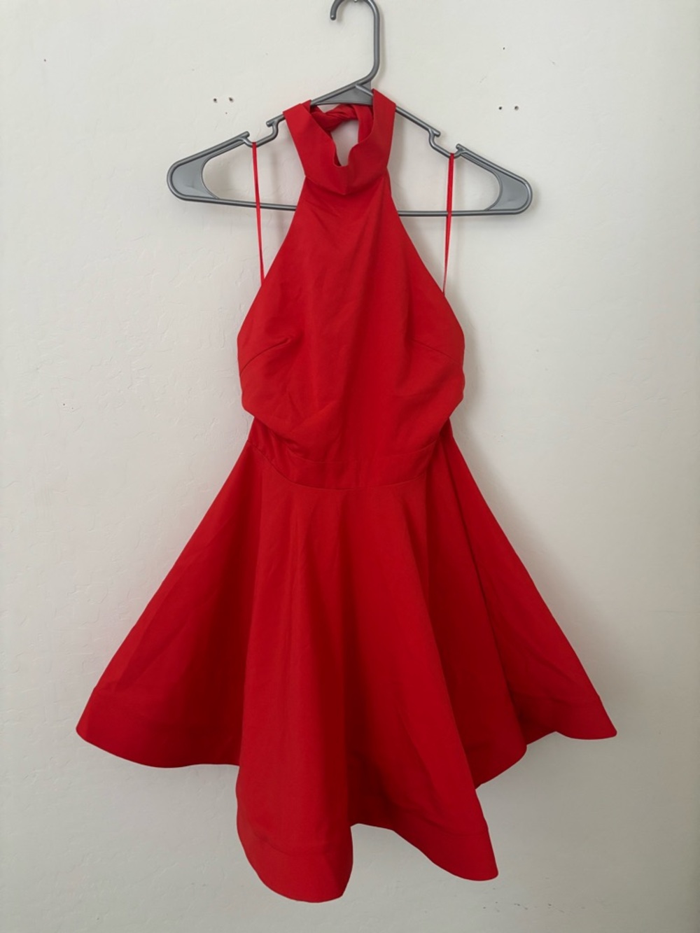 Reverse Red Open Back Halter Fit & Flare Dress Size Small